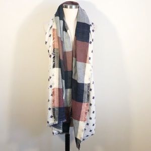 Lucky Brand Duo Fold Plaid Blanket Scarf